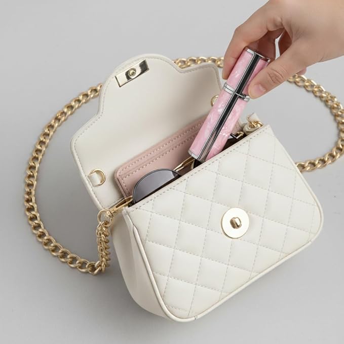 Ms Lovely Pearlescent Travel Perfume Atomizer Bottle – 5ml Refillable Mini Spray for Purse, TSA Approved Portable Fragrance Dispenser (Pink and Silver)