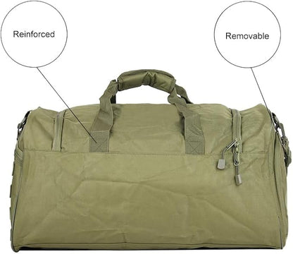 Military Tactical Outdoor Gym Bag Small Duffel Bag with Shoes Compartment for Sports Travel Camping Hunting (B-Green)