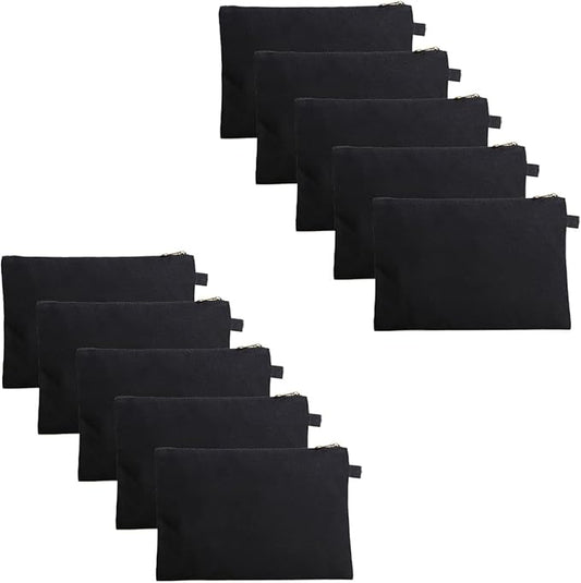 Zipper Pouch Storage Bag Simple and Stylish Women's Cosmetic and Travel Bag (Black-basic-10)