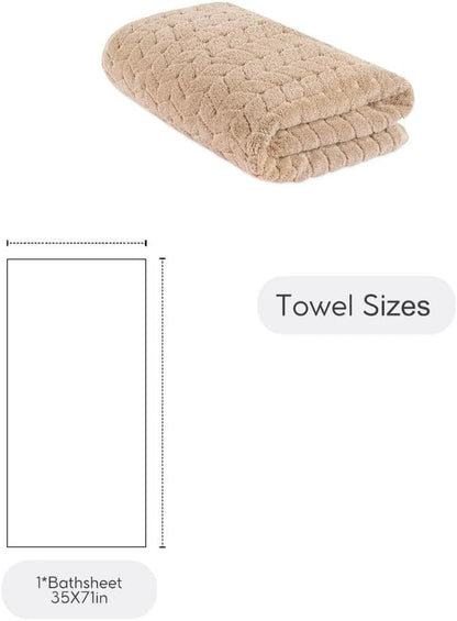 Turkish Cotton Ultra-Soft Plush Absorbent Quick Dry Bathroom Towel Set, Made in Turkey (Sand Beige, Bath Sheet)