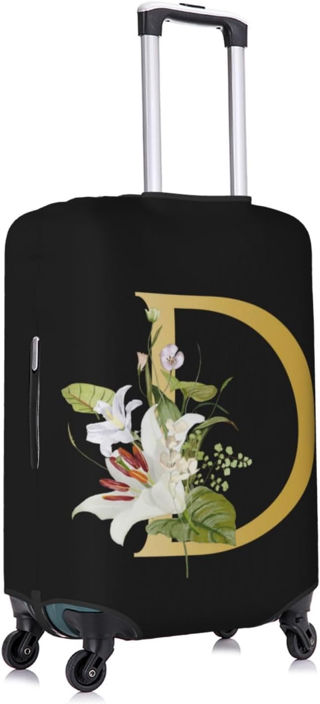 Decorative D Suitcase Protectors Elastic Washable Luggage Covers With Concealed Zippers For 18-32 Inch Luggage (Size S: Fits 18-21 Inch)