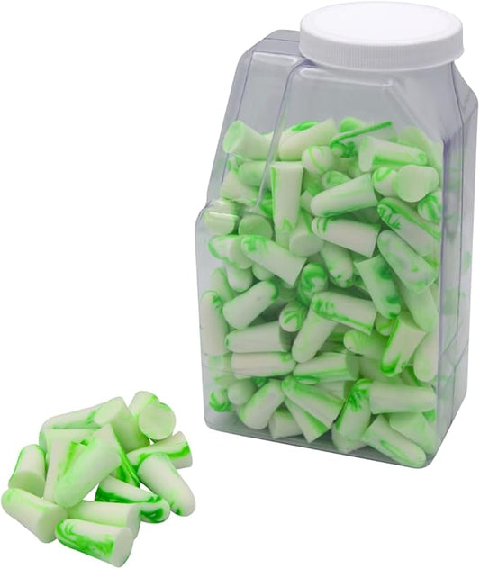 Flents Protechs Foam Ear Plugs for Work, Loud Noise, Heavy Machinery, Construction, Studying & Traveling, NRR 33, Green, Made in The USA, 100 Pair