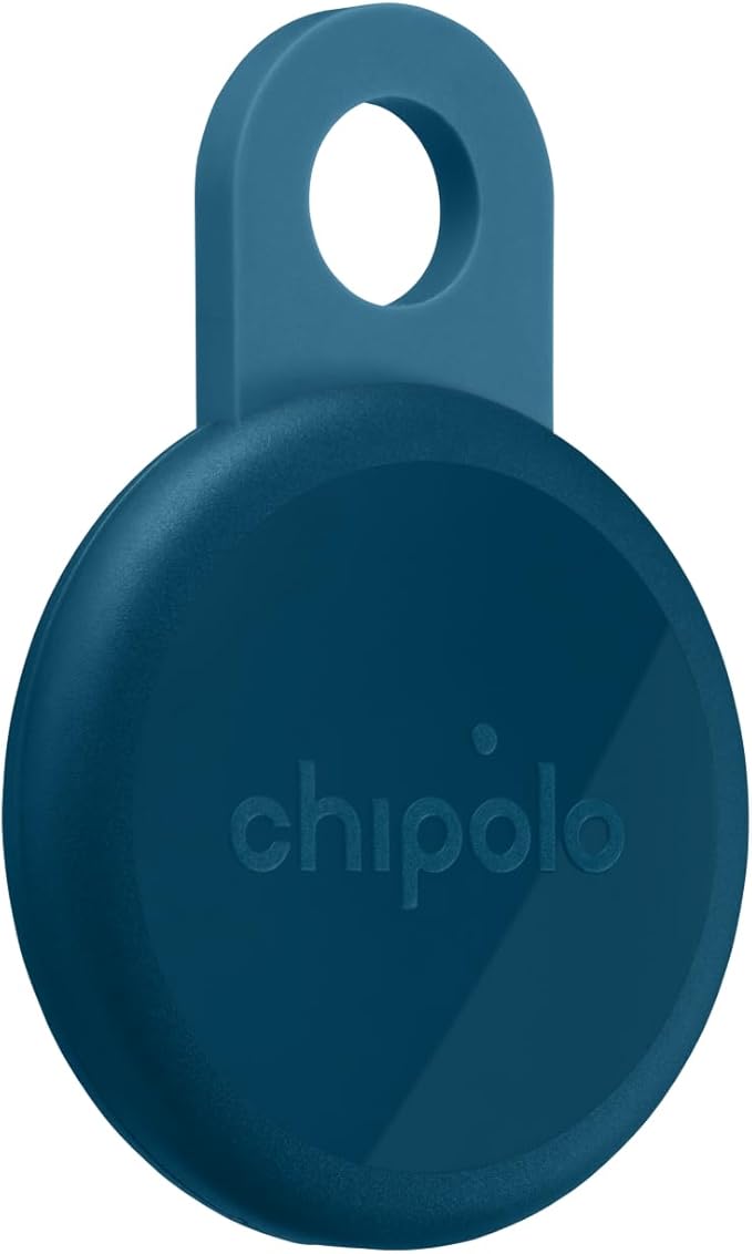 Chipolo LOOP - Rechargeable Bluetooth Tracker for Key and Pocket Location, Compatible with Apple or Google, Call Your Phone & Out of Range Alerts for Android (Navy)
