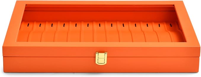Oirlv Premium Leather Necklace Bracelet Organizer Tray with Acrylic Lid Jewelry Display Case Drawer Insert Jewelry Organizer for women