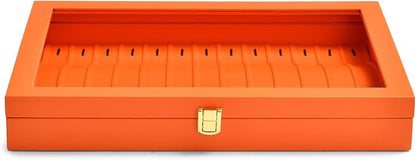 Oirlv Premium Leather Necklace Bracelet Organizer Tray with Acrylic Lid Jewelry Display Case Drawer Insert Jewelry Organizer for women