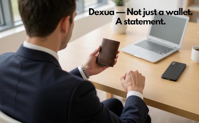 Mens Wallet, Premium Leather Slim Wallet, RFID Blocking Pop-Up Card Holder, Extra Credit Card Slots, Cash Slot, Magnetic Closure, Christmas Gift Ready Gift Box Included