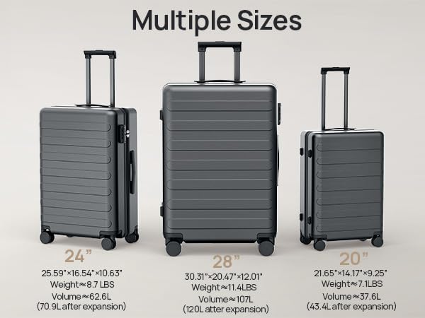 NINETYGO Large Checked Luggage 28 Inch, Checking In Luggage with Smooth Spinner Wheels, Expandable, Hard Shell PC Suitcase, Lightweight Travel Luggage, TSA Approved (Black, Rhine Max)