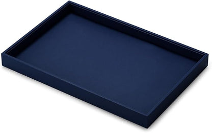 Oirlv Elegant Blue Jewelry Display Tray Stackable Jewelry Trays Jewelry Drawer Organizer Rings Earrings Necklace Storage