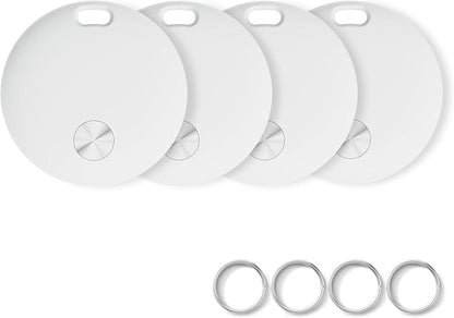 Air Tracker Tags- 4 Pack, New Bluetooth Tracker Works with Apple Find My APP (iOS Only), 92 dB Sound, Replaceable Battery, Smart Tag Keys Finder and Item Locator for Keys, Bags, Luggage, Wallet, etc
