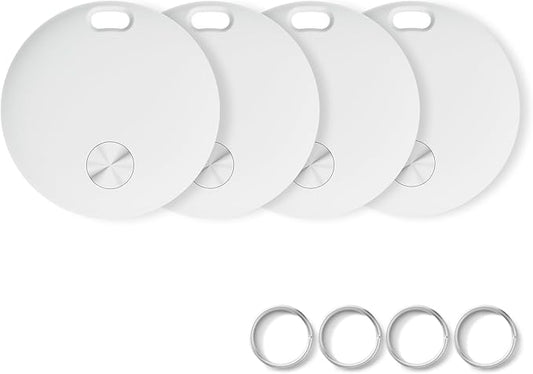 Air Tracker Tags- 4 Pack, New Bluetooth Tracker Works with Apple Find My APP (iOS Only), 92 dB Sound, Replaceable Battery, Smart Tag Keys Finder and Item Locator for Keys, Bags, Luggage, Wallet, etc