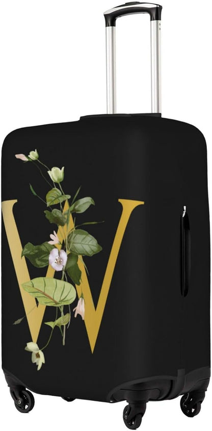 Decorative W Suitcase Protectors Elastic Washable Luggage Covers With Concealed Zippers For 18-32 Inch Luggage (Size M: Fits 22-24 Inch)