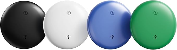 Air Tags Tracker 4 Pack:Bluetooth Item Finder Works with Apple Find My, iOS Only – Key Finder, Pet Tracker, Luggage Locator, Wallet & Backpack Tag – Replaceable Battery (Coastal Mix Pack)