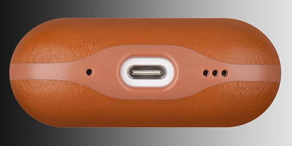 LOPIE Leather Case for AirPods Pro 2nd Generation - Handmade AirPods Pro 2 Case Cover with Lanyard - Made of Full Grain Leather - Drop Protection Hard Shell Cover - Wireless Charging Compatible, Brown