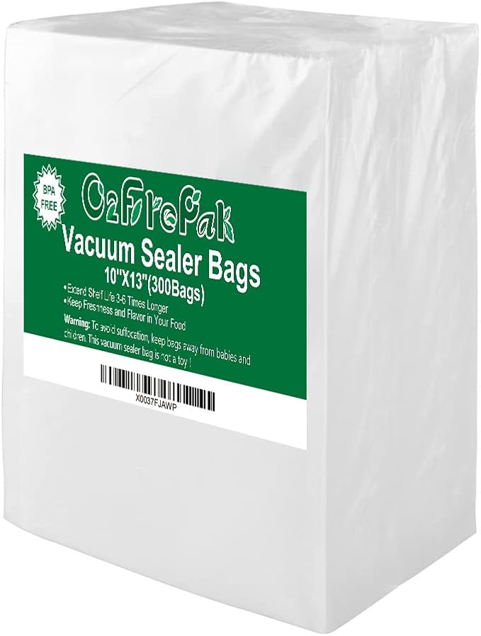 O2frepak 300 Count 10x13 Plus Quart Vacuum Sealer Bags with BPA Free and Heavy Duty, Vacuum Seal Food Sealer Bags,Great for Food Storage Vaccume Sealer PreCut Bag