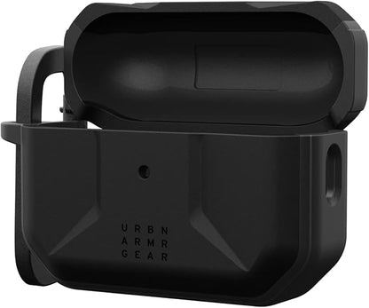 UAG Designed for AirPods Pro (2nd Gen 2022) Civilian Black, Premium Rugged Slim Water Resistant Full Protective Case Cover with Detachable Keychain Carabiner by URBAN ARMOR GEAR