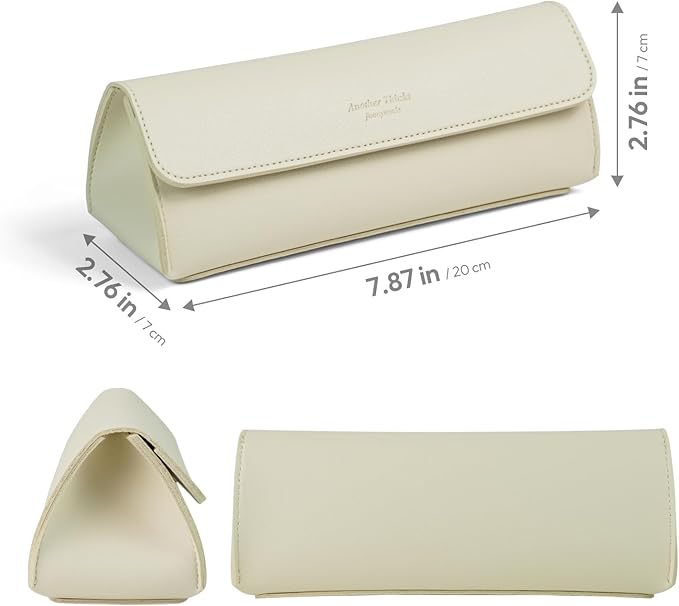 carrotez Stylish PU Leather Makeup Bag: Versatile Travel Toiletry Bag & Cosmetic Pouch, Small Makeup Organizer for Purse Essentials - Ideal Makeup Brush Holder & Sunglasses Case for Women - Cream