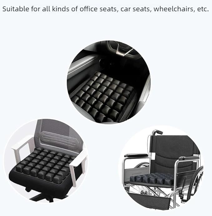 Inflatable Seat Cushion, Portble Airplane Travel Cushion, Pressure Relief Seat Cushion, Comfort Orthopedics Pain Pressure Relief Cushion,Adjustable Bubble,for Wheelchair,Car,Office,Home (36-Point)