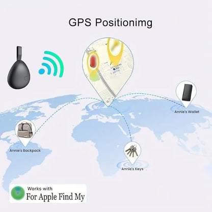 Mini GPS Tracker for Vehicles, Tracking Devices for Cars Hidden, No Subscription Car Tracker Work with Find My (iOS Only), Vehicle Tracker with Audio for Kids, Dogs, Key, Luggage, Bag (Black, 2 Pack)