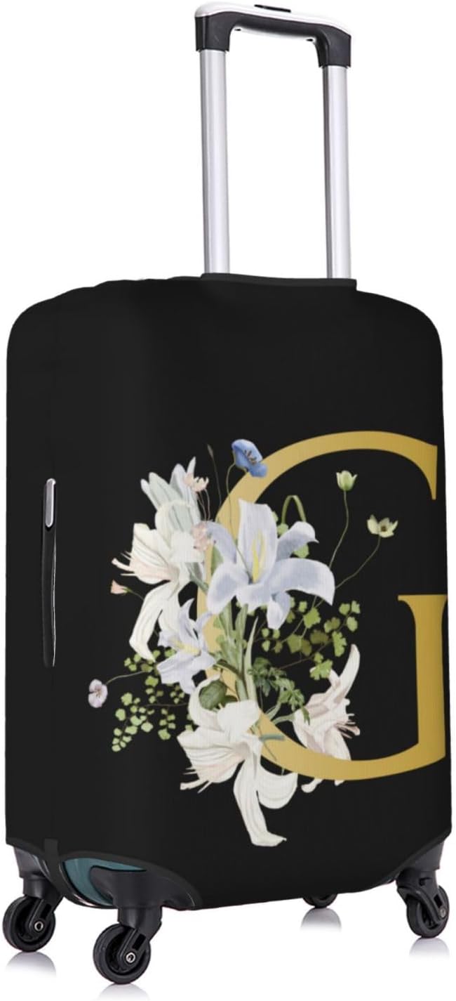 Decorative G Suitcase Protectors Elastic Washable Luggage Covers With Concealed Zippers For 18-32 Inch Luggage (Size S: Fits 18-21 Inch)