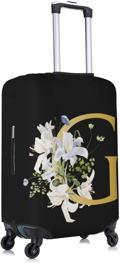Decorative G Suitcase Protectors Elastic Washable Luggage Covers With Concealed Zippers For 18-32 Inch Luggage (Size M: Fits 22-24 Inch)