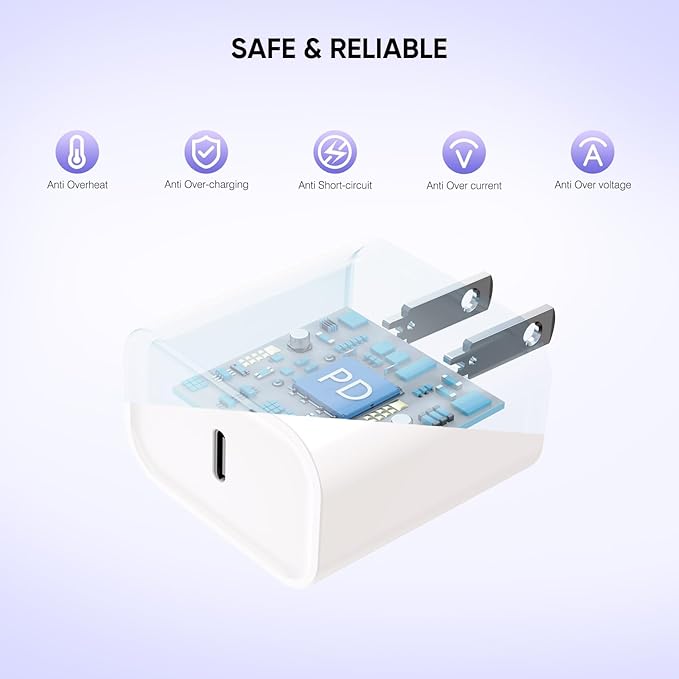 2Pack iPhone 17 16 15 Fast Charging Charger[Apple MFi Certified]6FT USB C-C Fast Charging Woven Cable with USB C Wall Block Apple Charger for iPhone17 Pro/17 Air/16e/17/16/15Pro/Plus,iPad Pro/Air/Mini