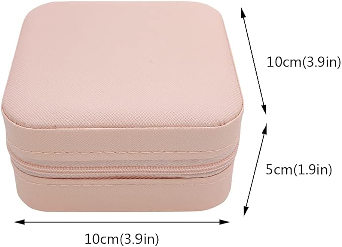 Mini Jewelry Case, Small Travel Jewelry Organizer, Portable Jewelry Box Mini Storage Organizer Display Box For Rings Earrings Necklaces (Pink-4)