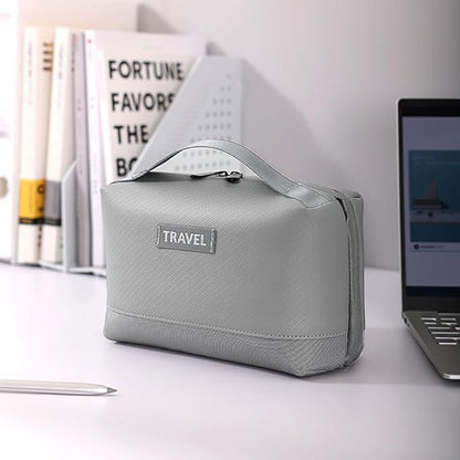 Electronic Organizer Accessory Cable Organiser Bag Water-Resistant Travel Essentials Tech Pouch for Charger, Cables, Hard Drive, Power Bank, Memory Card (Black)