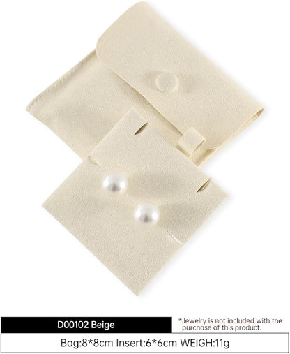 10pc Small Jewelry Pouch For Necklace Stud Earring，Mini Ring Boxes Pouches Bags Organizer For Women,Travel Jewlery Box Case Storage （White）