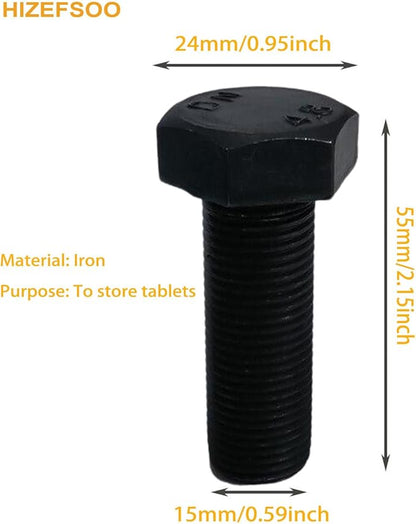 2PCS Small Pocket Pill Box, Portable Mini Pill Organizer Case Waterproof Metal Pill Holder Medication Pill Boxes Medicine Bottle for Outdoor Camping Travel 7 Day Vitamin Organizer (Black)