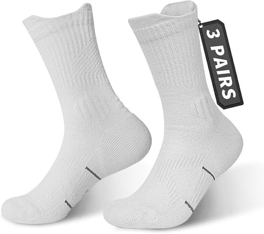 Mohair Wool Compression Running Socks 3 Pairs Anti-Blister Crew Socks Moisture Wicking Target Cushion Athletic Hiking Socks