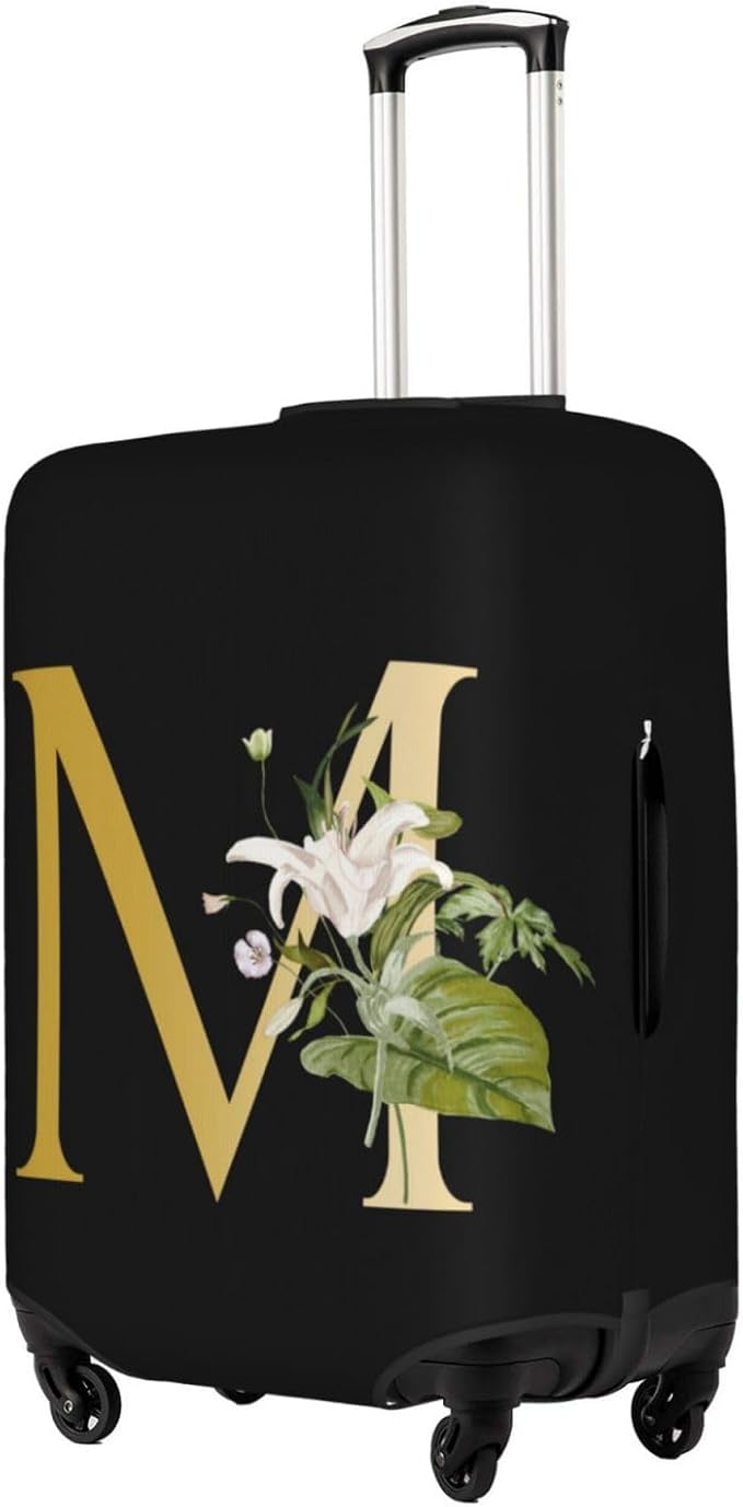 Decorative M Suitcase Protectors Elastic Washable Luggage Covers With Concealed Zippers For 18-32 Inch Luggage (Size M: Fits 22-24 Inch)