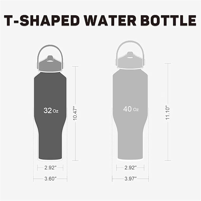 32oz Water Bottle Insulated with Straw,Leak Proof Water Bottles，Mens Water Bottle Stainless Steel for Gym,Hiking,Travel，Sport,1 Liter,Bpa free