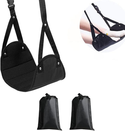 2 Pack Airplane Footrest,Travel Foot Hammock for Flights,Reduce The Swelling of Feet,Adjustable Height Relaxing Hammock for Legs and Feet Rest