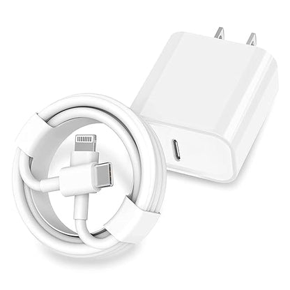 iPhone 20W USB C Fast Charger with USB C to Lightning Cable & Compatible Cord for iPhone 14/13/12/11/XS/XR/X/iPad
