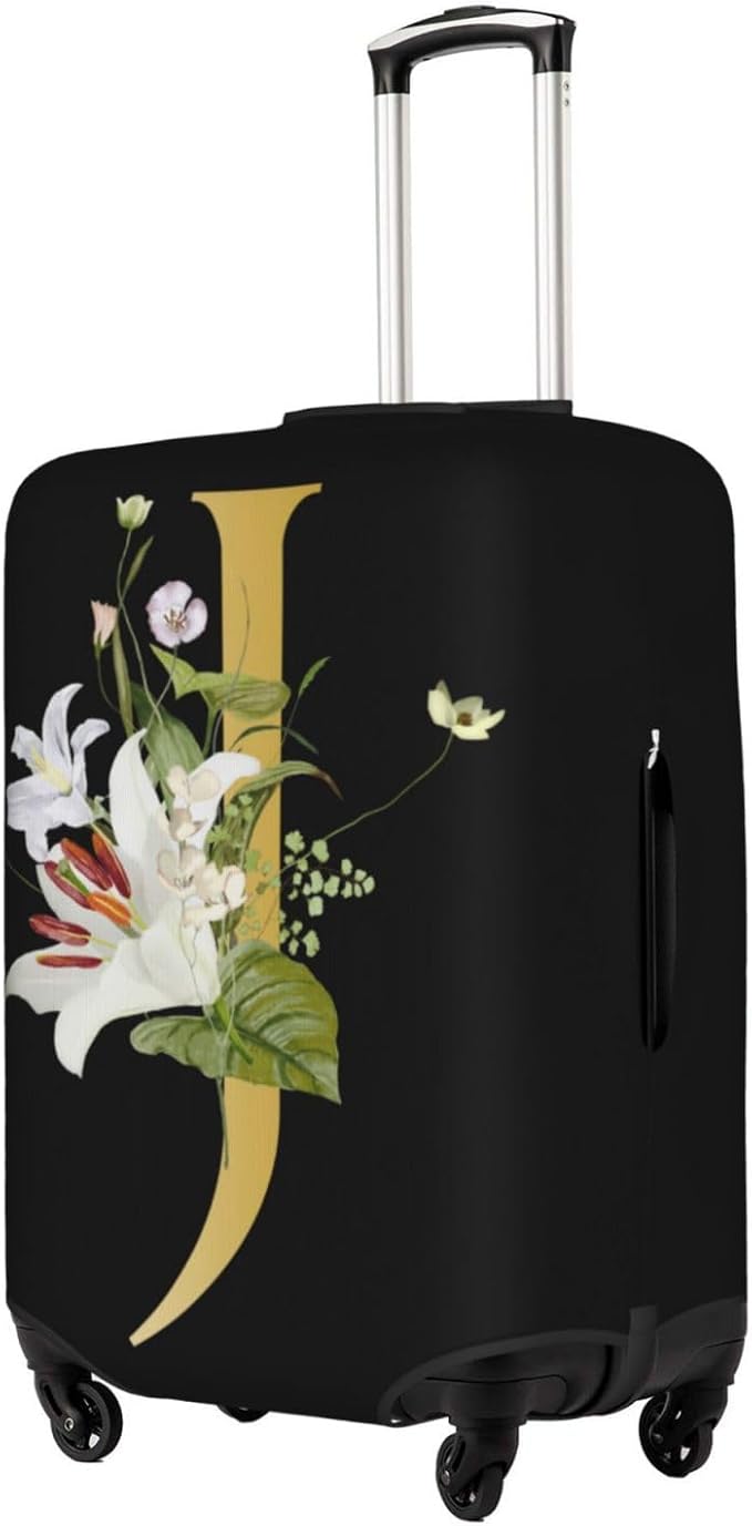 Decorative J Suitcase Protectors Elastic Washable Luggage Covers With Concealed Zippers For 18-32 Inch Luggage (Size L: Fits 25-28 Inch)
