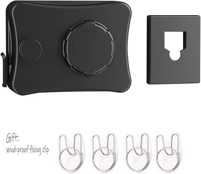 Anti-Sagging Clothes Line Thickened Steel Wire Retractable Clothesline Heavy Duty Clothesline Wall Mounted Matte Black Finished