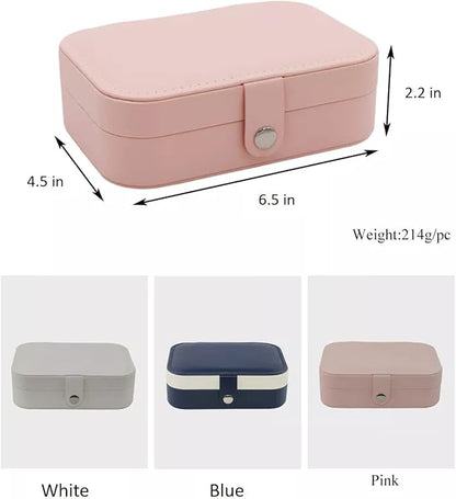 Personalized Jewelry Boxes For Women. PU Leather Travel Jewellery Box - Jewels Storage Box For Earring, Ring, Necklace. Bridesmaid Gifts. Jewelry Case, Birthday Gifts For Women (Pink With Name)