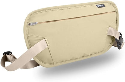 RFID Blocking Money Belt - Slim Under Cloth Passport Holder & Travel Wallet | Secure Hidden Fanny Pack for Men Women (Lemon)