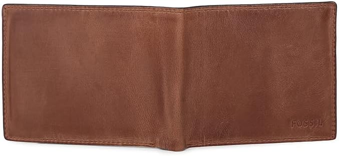 Fossil Men's Derrick Leather RFID-Blocking Bifold with Coin Pocket Wallet