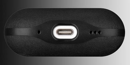 LOPIE Case for AirPods Pro 2nd Generation - Handmade AirPods Pro 2 Case Cover - Made of Crazy Horse Leather - Protective Hard Shell Cover Compatible with Wireless Charging - Vintage Style - Black