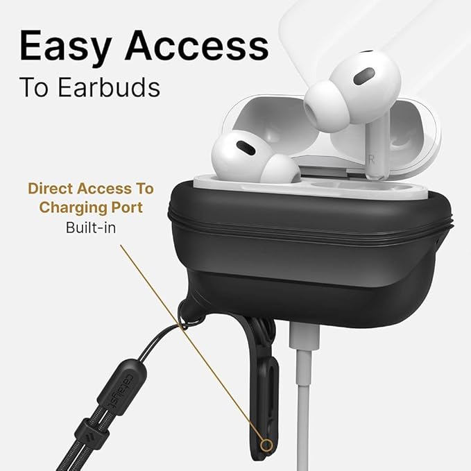 Catalyst Waterproof Case for AirPods Pro 2nd Generation and AirPods Pro 1st Generation - Wireless and USB-C Charging Compatible, One Piece Design, High Drop Protection Case with Lanyard