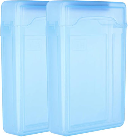 PATIKIL 6.5" x 4.5" Hard Drive Disk Case, 2Pcs Plastic Hard Disk Storage Box Portable Anti-Static Case for 3.5" External SSD HDD, Blue