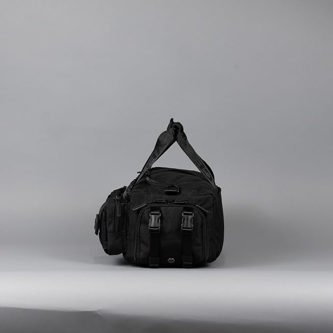 WOLFpak 20L Mini Duffle Bag for Gym & Travel | Waterproof Carry-On Weekender Bag with Shoe Compartment, Hard Bottom, and Tactical Molle System (Nightshade)