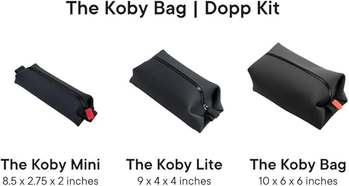 TOOLETRIES The Koby Mini Kit - Silicone Toiletry Organizer, Bathroom Travel Bag - Features Heavy-Duty Zipper, Leak Resistance, Easy to Clean - Charcoal