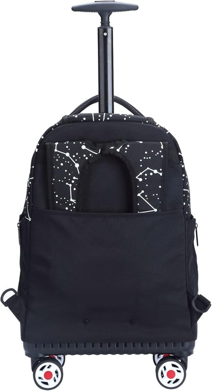 UNIKER Rolling Backpack with Wheels for Travel, Roller Backpack for Women, Wheeled Laptop Bag Fits 15.6 Inch Notebook