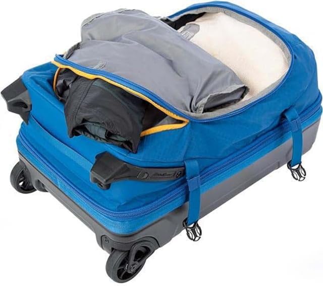 Eddie Bauer Expedition Rolling Duffel Bag with Wheels | Travel | Carry-On | Luggage | Rugged | Durable - True Blue, 22"