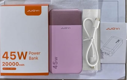 Power Bank Fast Charging, 20000mAh 45W Portable Charger, Samsung Super Fast Charging Portable Phone Charger, USB C Power Bank for MacBook, iPhone 15 14 13 Pro Samsung S24 S23 (Pink)