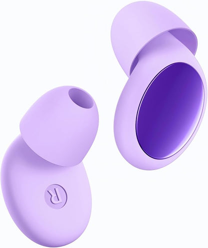 Ear Plugs for Sleeping 45dB Noise Cancelling Ear Plugs for Noise Reduction & Snoring, Concerts, Earplugs for Sleep, Sider Sleepers Airplane, Silicone Earplugs Reusable Concert Ear Plug +8Tip Violet