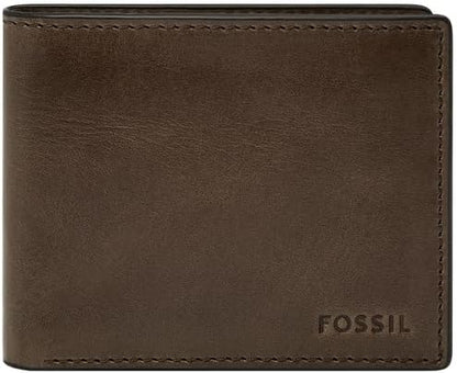 Fossil Men's Derrick RFID-Blocking Leather Bifold Wallet with Flip ID Window for Men