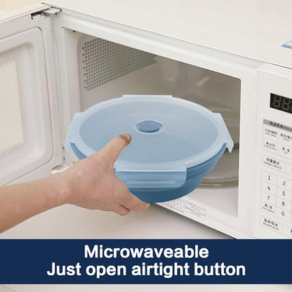 Collapsible Silicone Camping Bowl and Travel Cup Set. For Travel and Camping Microvave and Fridge Food. Suitable for Hot and Cold